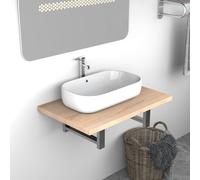 vidaXL Mueble de baño Estante de pared para lavabo Color roble
