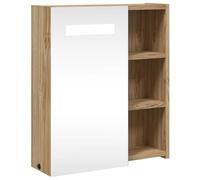 Vidaxl mueble de baño con espejo y luz led roble 45x13x52 cm
