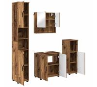 vidaXL Mueble de baño: Armario de Almacenamiento de Pared con Espejo y tocador Moderno. Rectangular y Hecho de Madera ingenierizada, Ahorrar Espacio.