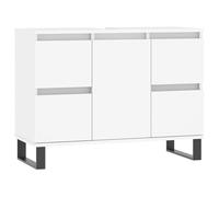 vidaXL Mueble de baño Madera de ingeniería Blanco 80x33x60 cm, Armario, Armario de baño con almacenaje, Mueble de baño, Mueble para baño