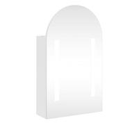 Vidaxl mueble de baño con espejo arqueado y luz led blanco 42x13x70 cm