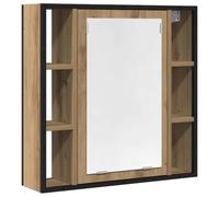 vidaXL Mueble de baño con Espejo de Roble Artesanal 60x16x60 cm, Armario Espejo de baño, Armario con Espejo, Armario de Pared de baño con Espejo