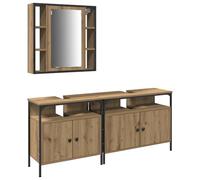 vidaXL Mueble de baño con Espejo, Roble Artesanal, Madera de Calidad, soluciones de Almacenamiento duraderas para organización Moderna, Unidad de Lavabo, vanidad Independiente, Muebles contemporáneos