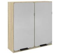 vidaXL Mueble Espejo de baño Madera Roble Sonoma 64,5x20x66,5 cm, Armario con Espejo para baño, Armario de baño, Armario de Pared para baño