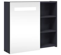 vidaXL Mueble de baño con Espejo y luz LED Gris 60x13x52 cm