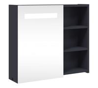 vidaXL Mueble de baño con Espejo y luz LED Gris 60x13x52 cm