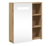 vidaXL Mueble de baño con Espejo y luz LED Roble 45x13x52 cm