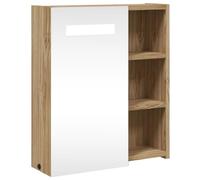 vidaXL Mueble de baño con Espejo y luz LED Roble 45x13x52 cm