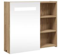 vidaXL Mueble de baño con Espejo y luz LED Roble 60x13x52 cm