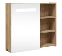 vidaXL Mueble de baño con Espejo y luz LED Roble 60x13x52 cm