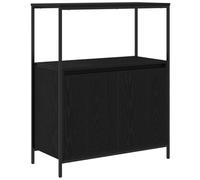 vidaXL Mueble de baño con estantes Roble Negro 76,5x35x95 cm, gabinete de Almacenamiento de baño, Mueble de baño, Mueble de Piso de baño