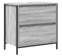 vidaXL Mueble de baño con Lavabo y cajones Gris Sonoma 60x34,5x60 cm, Mueble de Lavabo, Mueble de almacenaje, Mueble de baño, Mueble de baño