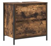 vidaXL Mueble de baño con Lavabo y cajones Roble Ahumado 60x34,5x60 cm