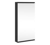 vidaXL Mueble de baño de esquina con espejo negro 30x24x60 cm