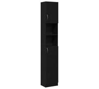 vidaXL Mueble de baño de Madera de Roble Negro 32x25,5x190 cm, gabinete de Almacenamiento de baño, Mueble de baño, Mueble de Piso de baño