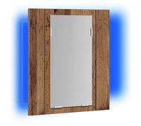 vidaXL Mueble de baño de madera envejecida, 40 x 12 x 45 cm, de madera contrachapada, mueble con espejo para baño, mueble con LED