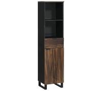 vidaXL Mueble de baño en Nogal con Puertas de Madera de Mango y Acacia, marrón, 38 x 33 x 160 cm. Es una solución de Almacenamiento con Patas de Tubo de Hierro, Tiene un Acabado Texturizado y necesit