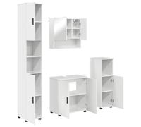 vidaXL Mueble de baño, gabinete de Almacenamiento para Colgar en la Pared, Espejo, tocador, Moderno, Rectangular, de Madera de ingeniería, Que Ahorra Espacio