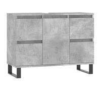 vidaXL Mueble de baño Madera de ingeniería Gris hormigón 80x33x60 cm, Armario, Armario de baño con almacenaje, Mueble de baño, Mueble para baño