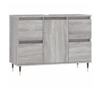 vidaXL Mueble de baño Madera de ingeniería Gris Sonoma 80x33x60 cm, Armario, Armario de baño con almacenaje, Mueble de baño, Mueble para baño