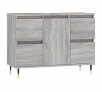 vidaXL Mueble de baño Madera de ingeniería Gris Sonoma 80x33x60 cm, Armario, Armario de baño con almacenaje, Mueble de baño, Mueble para baño