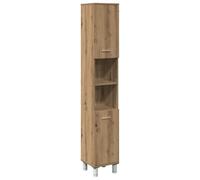 vidaXL Mueble de baño Madera de ingeniería Roble Artisan 30x30x179 cm, gabinete de Almacenamiento de baño, Mueble de baño, Mueble de Piso de baño