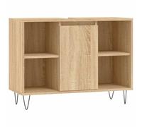 vidaXL Mueble de baño Madera de ingeniería Roble Sonoma 80x33x60 cm, Armario, Armario de baño con almacenaje, Mueble de baño, Mueble para baño