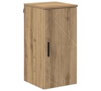 vidaXL Mueble de baño moderno de madera de roble de ingeniería. Dimensiones: 30 x 31,5 x 61 cm. Se monta en la pared y dispone de puertas con bisagras y tiradores negros. Tiene una buena resistencia a