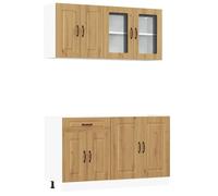 vidaXL Mueble de Cocina Kalmar 4 Piezas Artesanal Roble