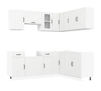 vidaXL Mueble de Cocina Kalmar Blanco 11 Piezas Madera contrachapada