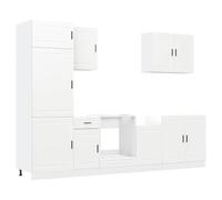 vidaXL Mueble de Cocina Kalmar Blanco 7 Piezas Madera contrachapada