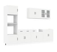 vidaXL Mueble de cocina Kalmar Blanco – 7 piezas, madera contrachapada