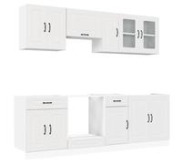 vidaXL Mueble de Cocina Kalmar Blanco 8 Piezas Madera contrachapada