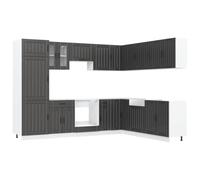 vidaXL Mueble de cocina Lucca negra 14 piezas madera contrachapada