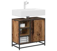 vidaXL Mueble de Cuarto de Baño Madera Envejecida 65 x 33 x 60 cm, Armario Rectangular Moderno para baño, Almacenamiento Elegante, Mueble Funcional para decoración contemporánea