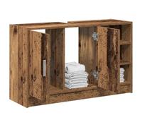 vidaXL Gabinete para Fregadero Madera Envejecida 90X29X55 cm Almacenamiento Rústico con Estantes y Puertas Muebles Decorativos Vintage con Puerta con Bisagras