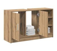 vidaXL Armario de Lavabo Roble Artesanal 90×29×55 cm Madera de Ingeniería con Puertas
