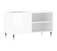 vidaXL Mueble de Discos Madera de ingeniería Blanco Brillo 85x38x48 cm