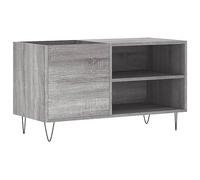 vidaXL Mueble de Discos Madera de ingeniería Gris Sonoma 85x38x48 cm, Mueble Tocadiscos, Armario para almacenaje de vinilos, Armario de Tocadiscos
