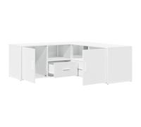 vidaXL Mueble de Esquina Madera de ingeniería Blanco 200x40x45 cm