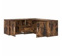 vidaXL Mueble de Esquina Madera ingeniería Roble Ahumado 200x40x45 cm