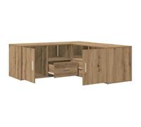 vidaXL Mueble de Esquina Madera ingeniería Roble artisian 200x40x45 cm