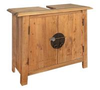 vidaXL Mueble de Lavabo, Armario con Compartimento, Armario de Lavamanos para Baño, Mueble Auxiliar de Tocador, Estilo Rústico, Madera Maciza de Pino