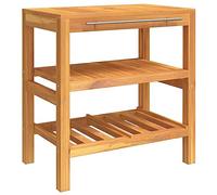 vidaXL Mueble de Lavabo con 2 estantes Madera Maciza 74x45x75 cm, Mueble de baño, Mueble de baño de Madera, Mueble de tocador de Madera