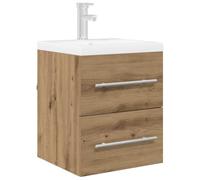 vidaXL Mueble de Lavabo con cajón Roble Artesanal 38,5 x 41 x 48 cm, Espejo Rústico para Baño, Mueble de Pared, Almacenamiento Amplio, Organizador Compacto para Casa