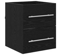 vidaXL Mueble de Lavabo con cajón Roble Negro 38,5 x 41 x 48 cm, Espejo Rústico para Baño, Mueble de Pared, Almacenamiento Amplio, Organizador Compacto para Casa