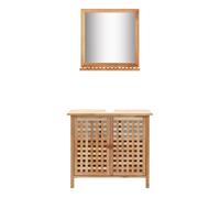 Vidaxl mueble de lavabo con espejo de madera maciza de nogal