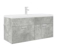 vidaXL Mueble de Lavabo con Puerta Gris Concreto 38,5 x 100 x 46 cm, Mueble de baño Moderno, Rectangular, Resistente, colgado en la Pared, diseño Minimalista, solución eficiente