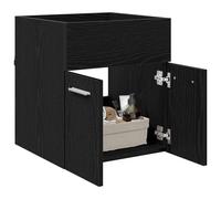 vidaXL Mueble de Lavabo con Puerta Roble Negro 41 x 38,5 x 46 cm, Armario Rectangular para Lavabo, Moderno, almacenaje Elegante en Madera, soluciones para organizar