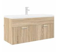 vidaXL Mueble de Lavabo con Puerta Roble Sonoma 38,5 x 100 x 46 cm, Mueble de baño Moderno, Rectangular, Resistente, colgado en la Pared, diseño Minimalista, solución eficiente